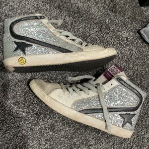 Golden goose sneakers- VERY well loved but still soo cute. Kids 3 (women’s 5)